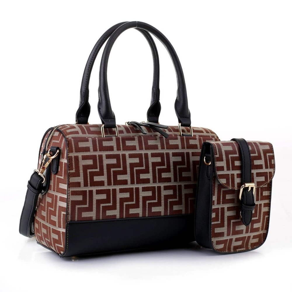 Coffee Color Boston bag and cross-body